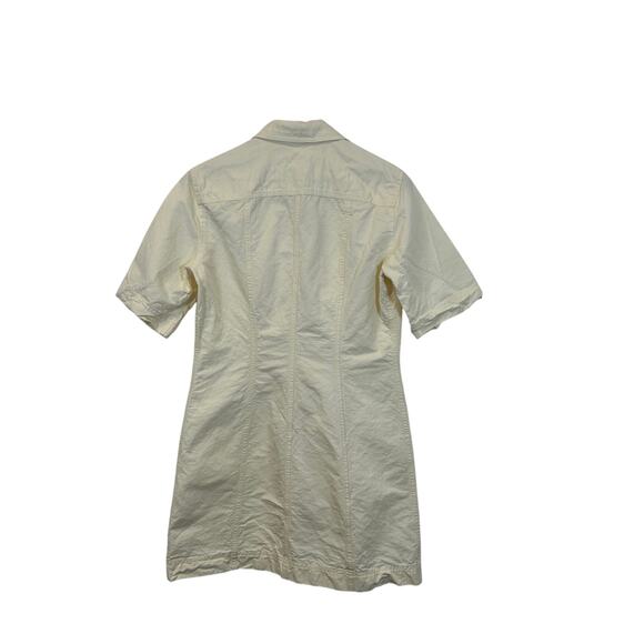 Arket Shirt Dress Linen Cotton Butter Yellow Sz M Utility Minimalist Scandi - Picture 8 of 9